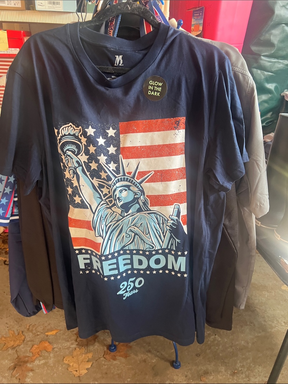 Mighty Fine Navy Graphic 'Freedom' Statue of Liberty Tee
